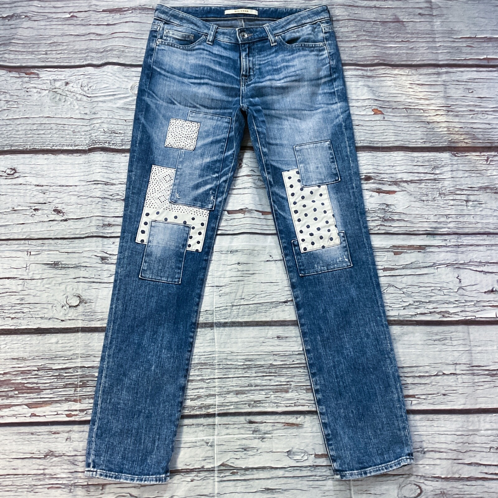 Big Star Womens Jeans size 6 W28 Vagabond Straight x31″ insm Medium Wash Stretch