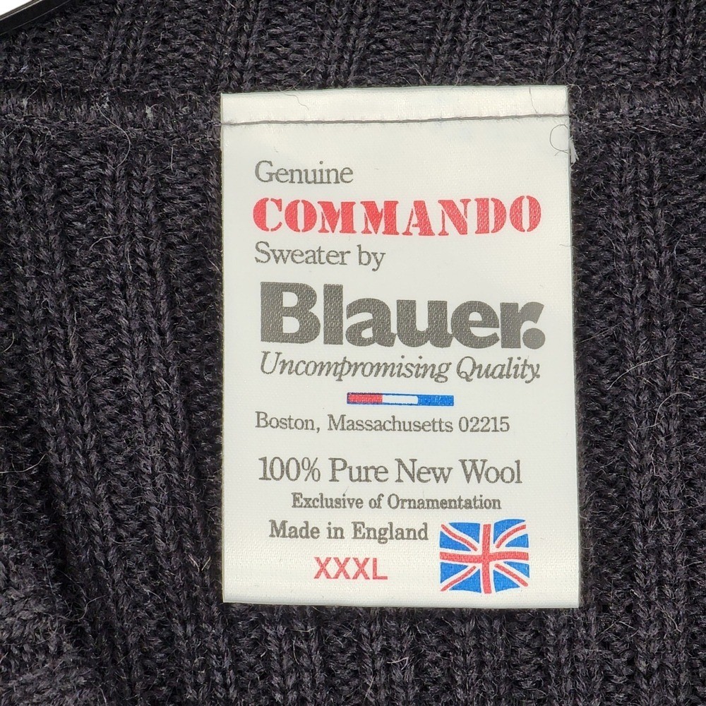 Vtg Blauer Genuine Commando Sweater XXXL 3XL Men Black Military Police Wool USA