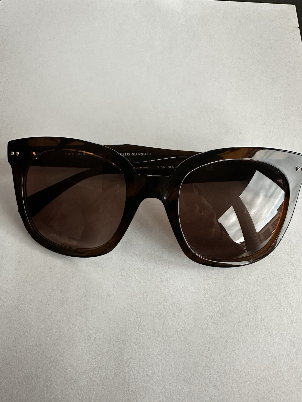 Kate Spade New York HELLO SUNSHINE Cat Eye Tortoise Brown Sunglasses 140mm
