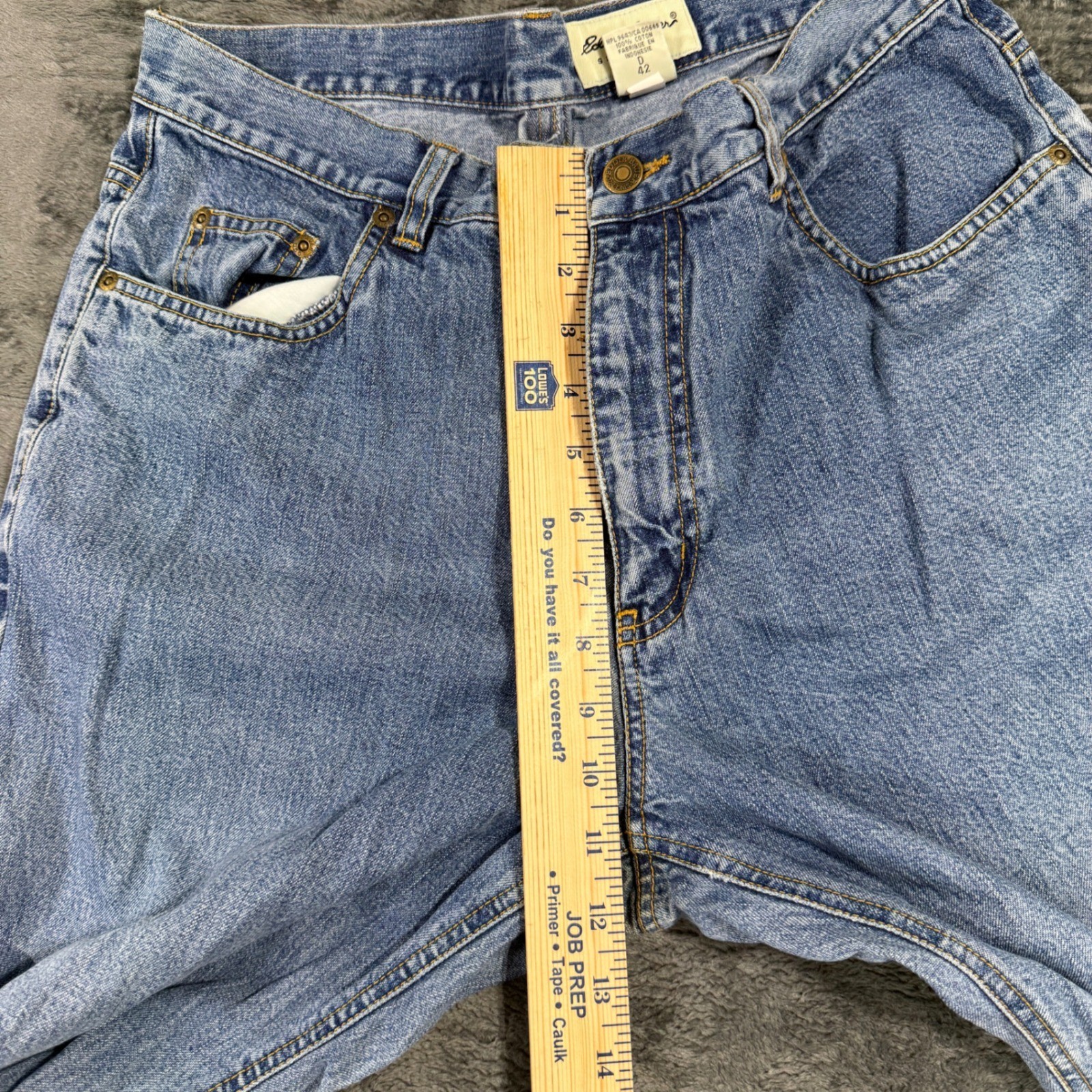 Eddie Bauer Woman’s Blue Straight Leg High Waisted Cotton Jeans Size 12