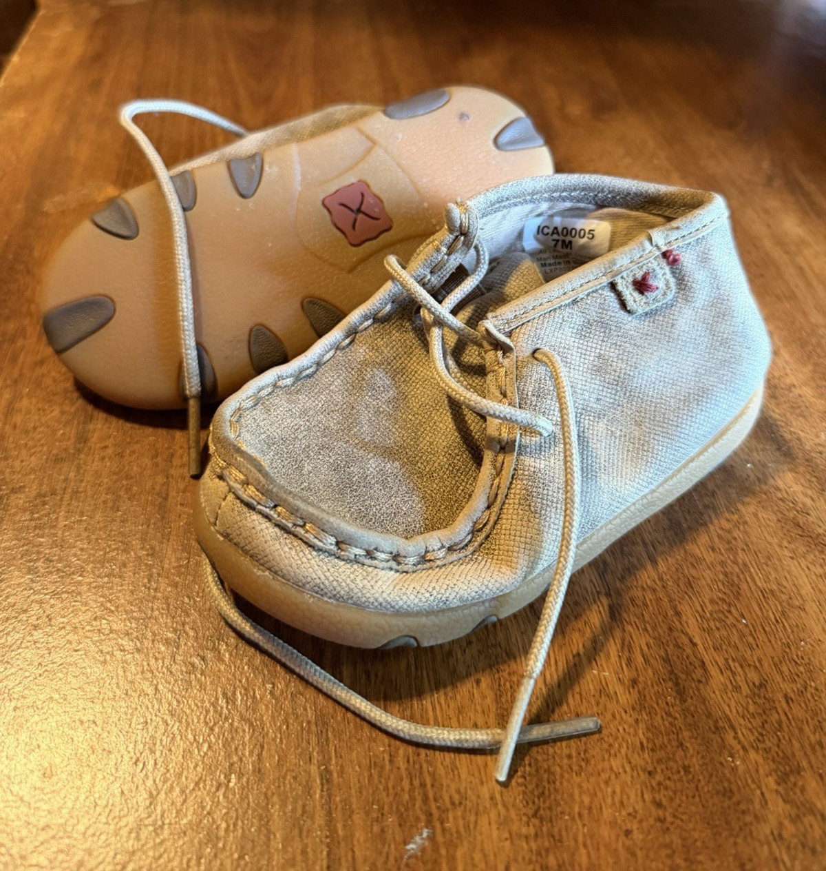 Twisted X Lace-Up Casual Shoes Tan Canvas Low Top Solid US 7M ICA0005