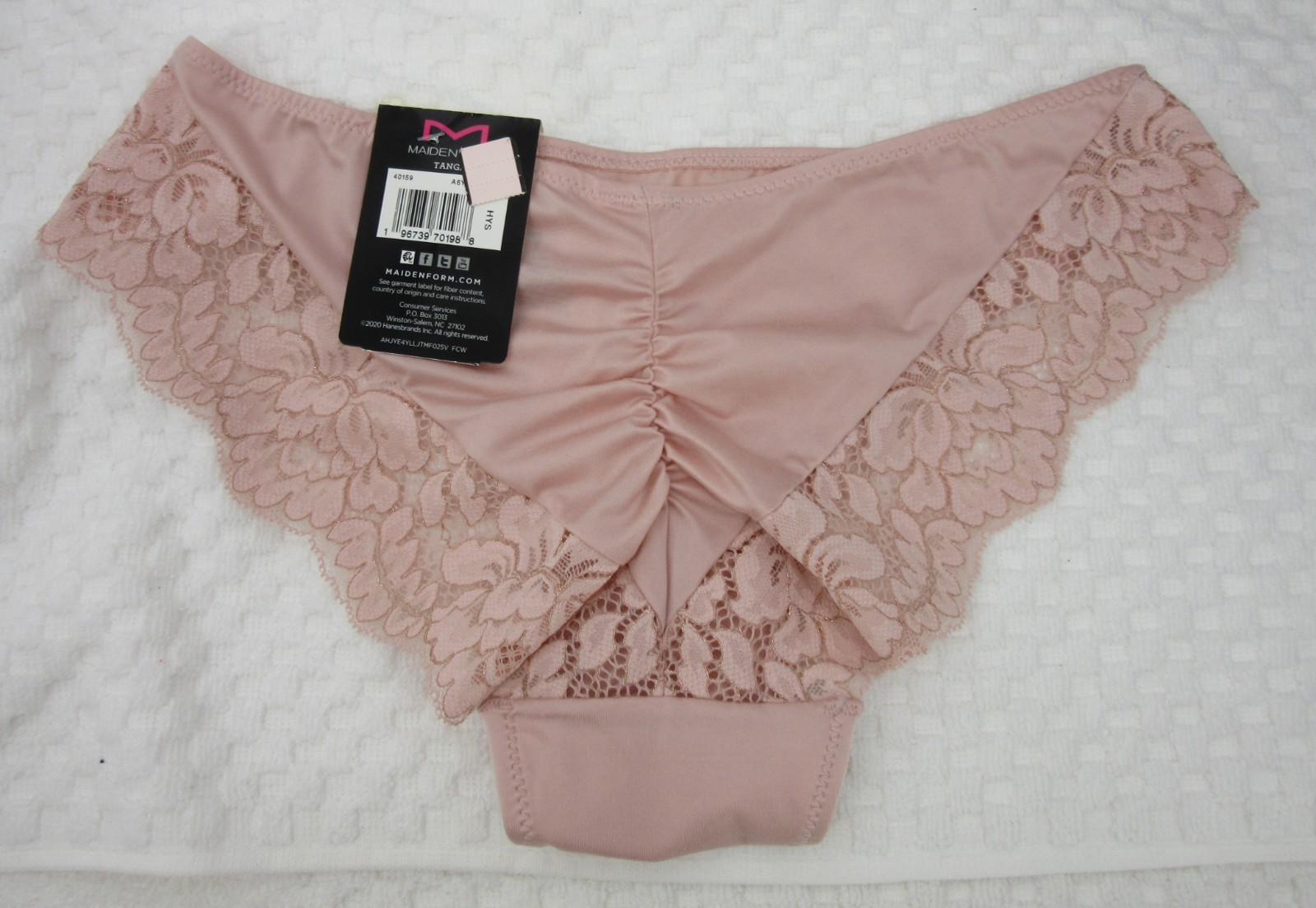 NWT set/3 MAIDENFORM comfort devotion LACE TANGA rose BEIGE WHITE floral BLACK