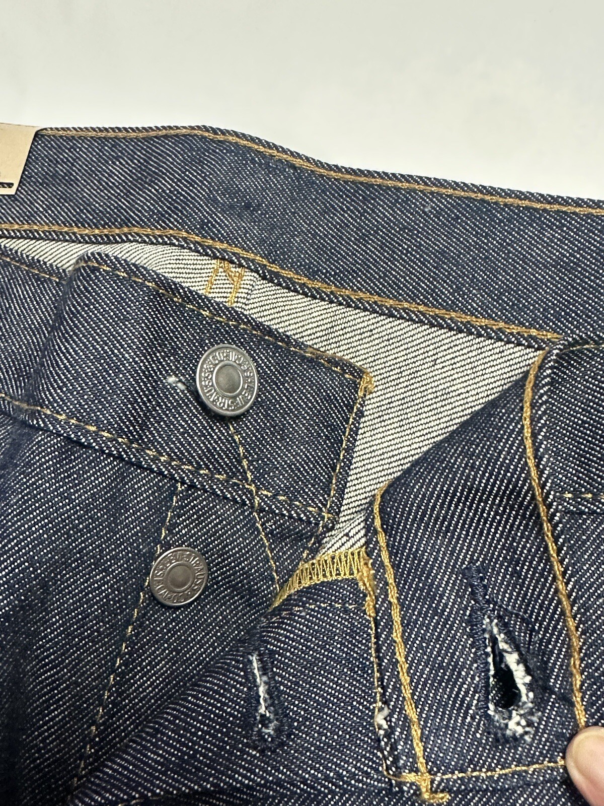 New Levi’s Men’s 501 Shrink-To-Fit Straight Jeans Rigid Blue Big & Tall 44 x 30
