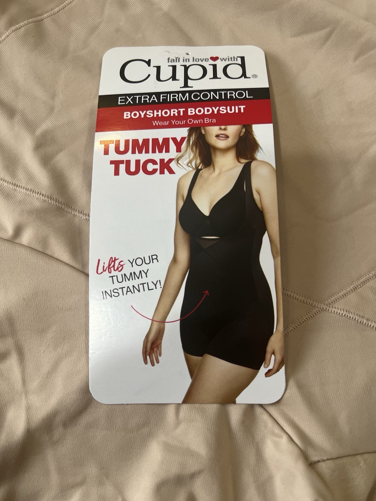 Cupid Women’s Firm Control Tummy Tuck Open-Bust Boy Short Bodysuit Shapewear