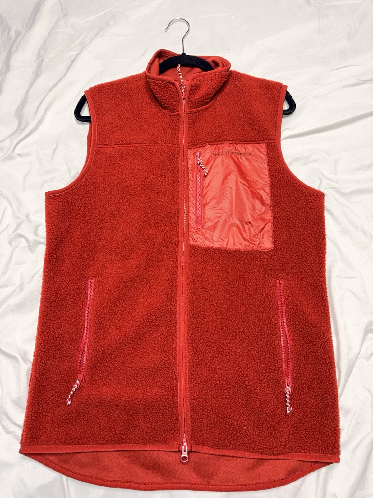 Peak Performance Pile Vest Red Men’s Medium FW23 Fleece Zip Up Outdoor