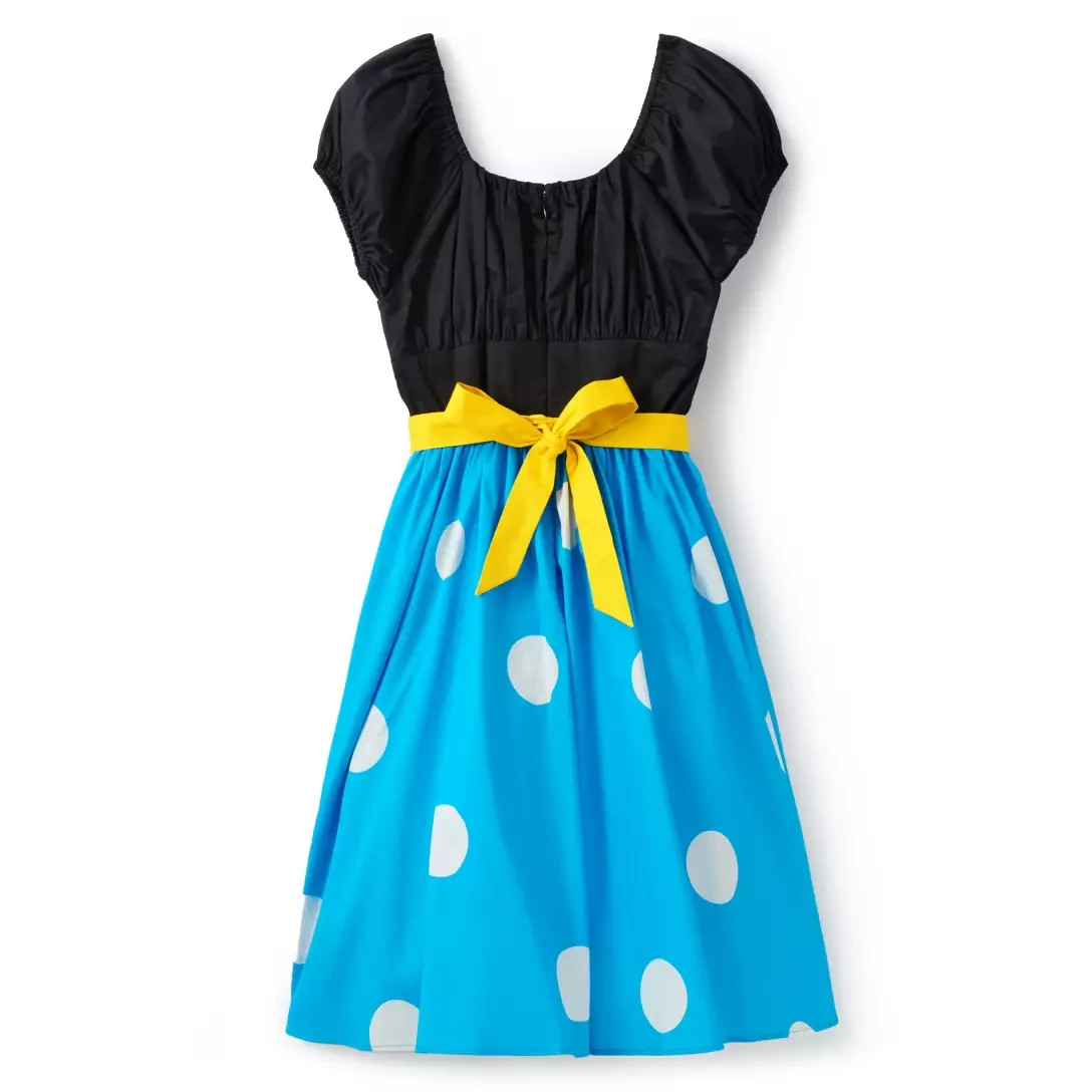 Disney Parks Minnie Mouse Classic Retro A-Line Fit Flare Blue Polka Dot NWT Sz:M