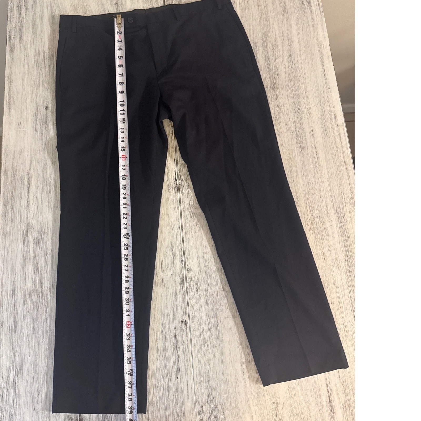 Lauren Ralph Lauren Mens Black Dress Pants Flat Front 38W x 30L Straight Leg