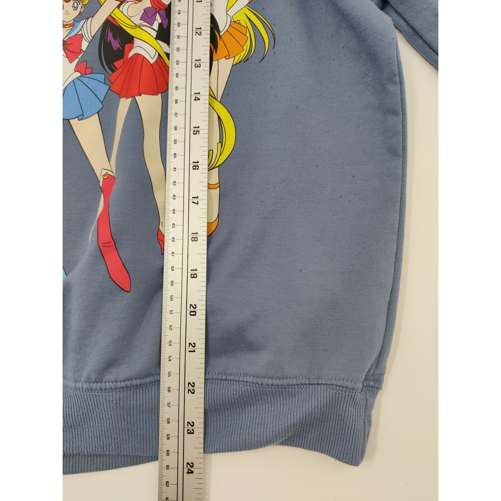 Sailor Moon Blue Crew Neck Sweatshirt Anime Cartoon Graphic Pullover Size S
