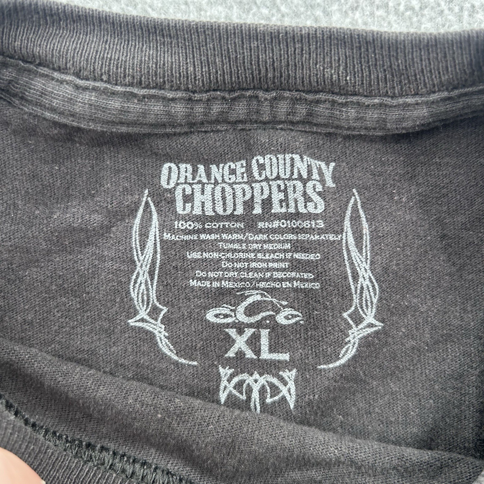Vintage Orange County Choppers Black Shirt Mens XL Biker Sword Snake