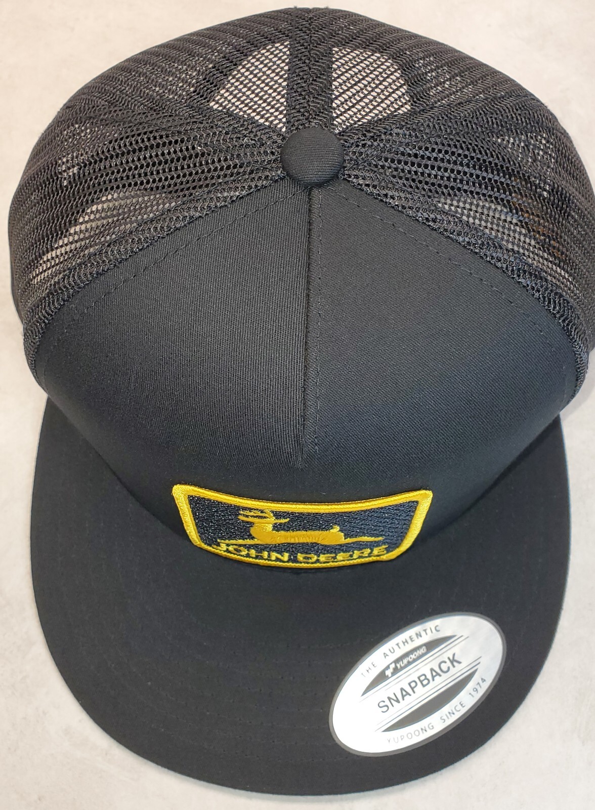John Deere Patch Yupoong Trucker Hat / YP Classic 6006 Snapback Black/Black