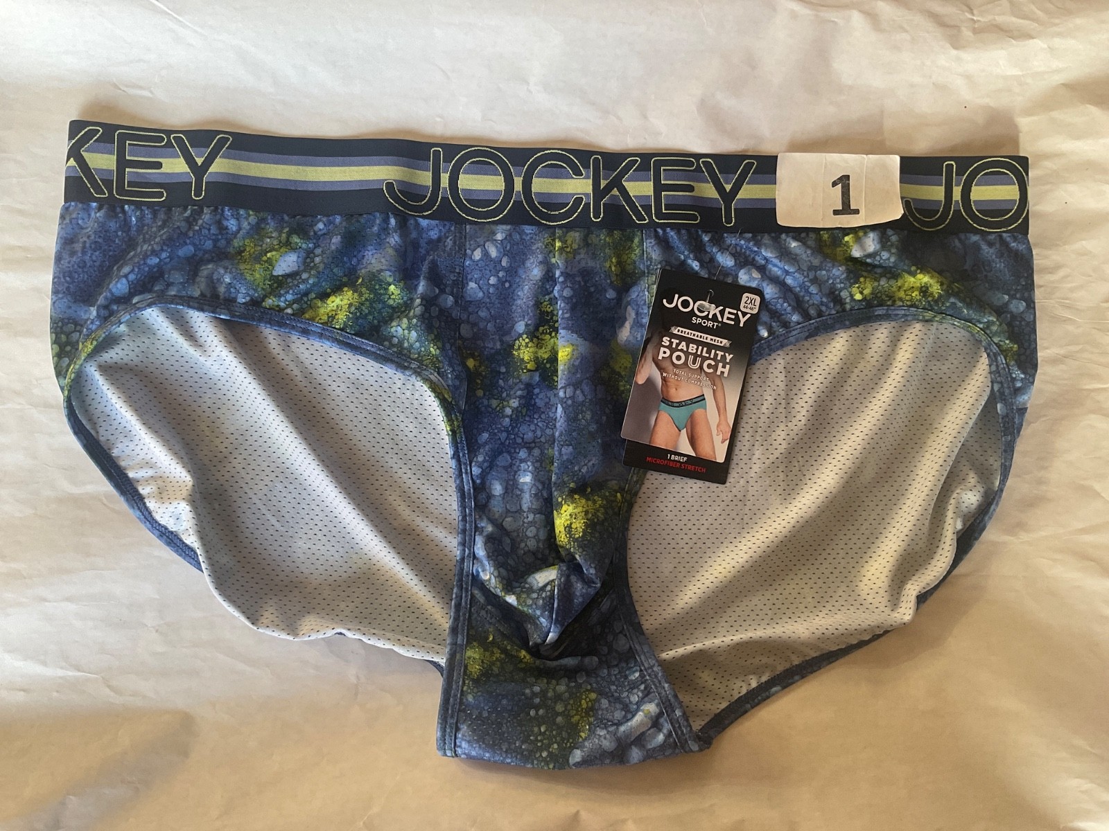 Jockey Sport Stability Pouch Brief Breathable Mesh New Orange Blue Men