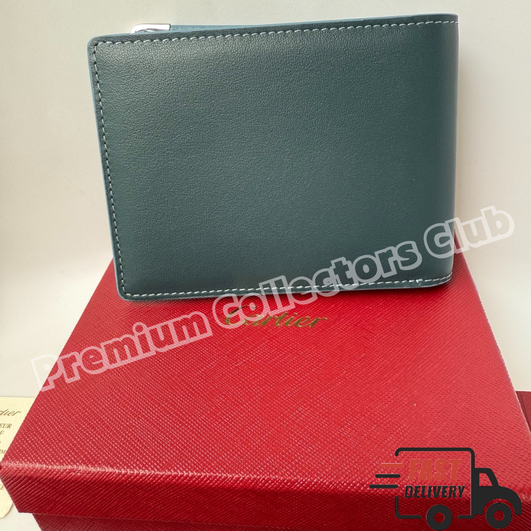CARTIER Santos de Cartier Leather Bifold Wallet Dust Bag, Papers Luxury Gift Bid