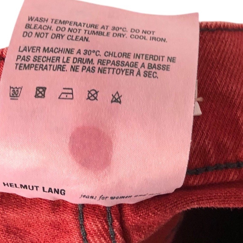 Helmut Lang Red High Waisted Femme Hi Spikes Jeans Red 27 26” Womens