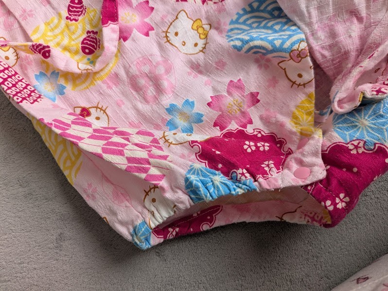 Hello Kitty Baby Romper 80cm Pink Sleeveless Yukata Jinbei Japan Exclusive Cotto