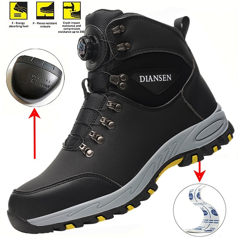 Indestructible Shoes Best Work Boots Men Steel Toe Boots Protective Hiking Boots