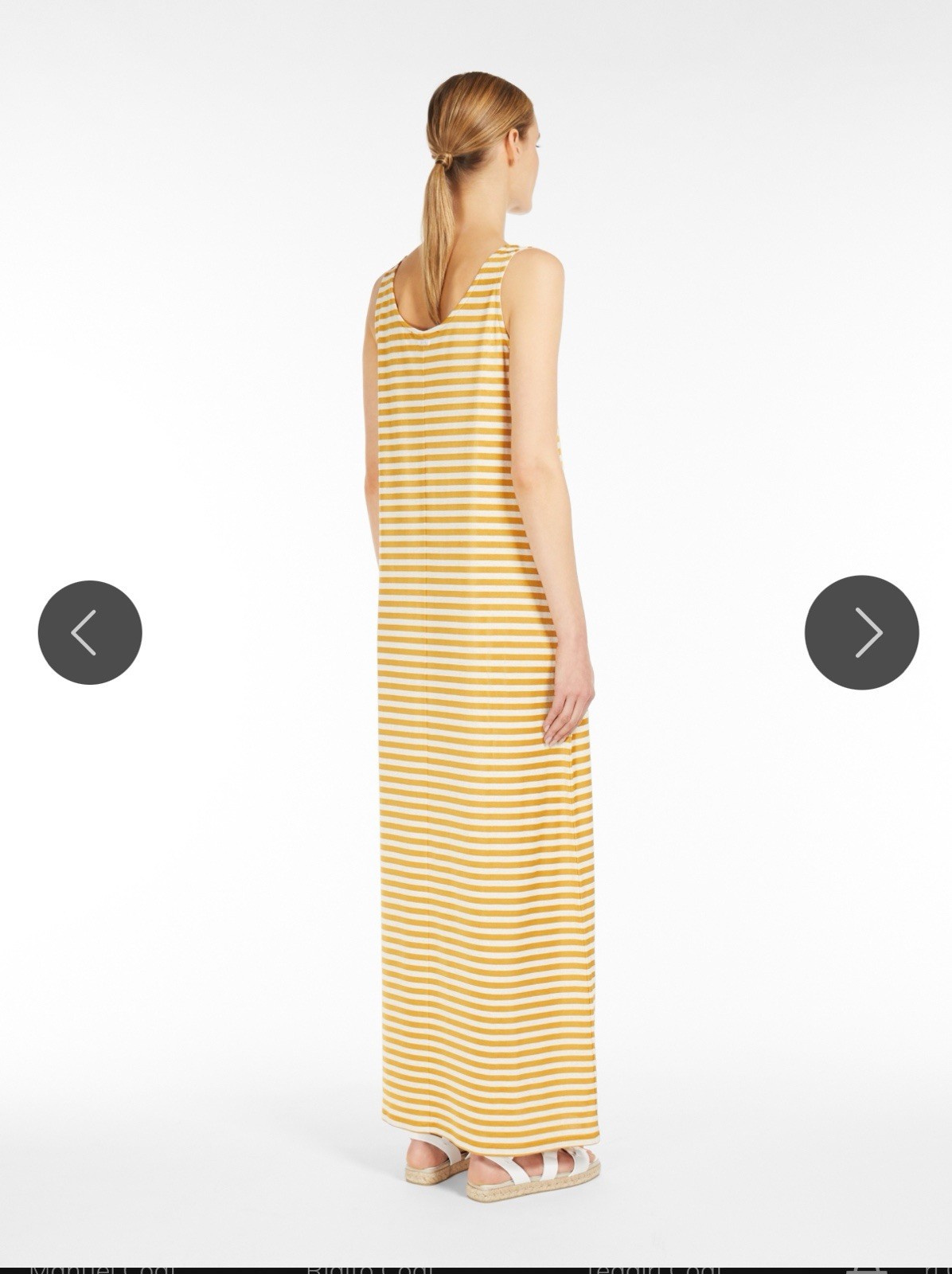 Max Mara Leisure Cina Stripe Jersey Maxi Dress in Mustard NWT $275 Size Small