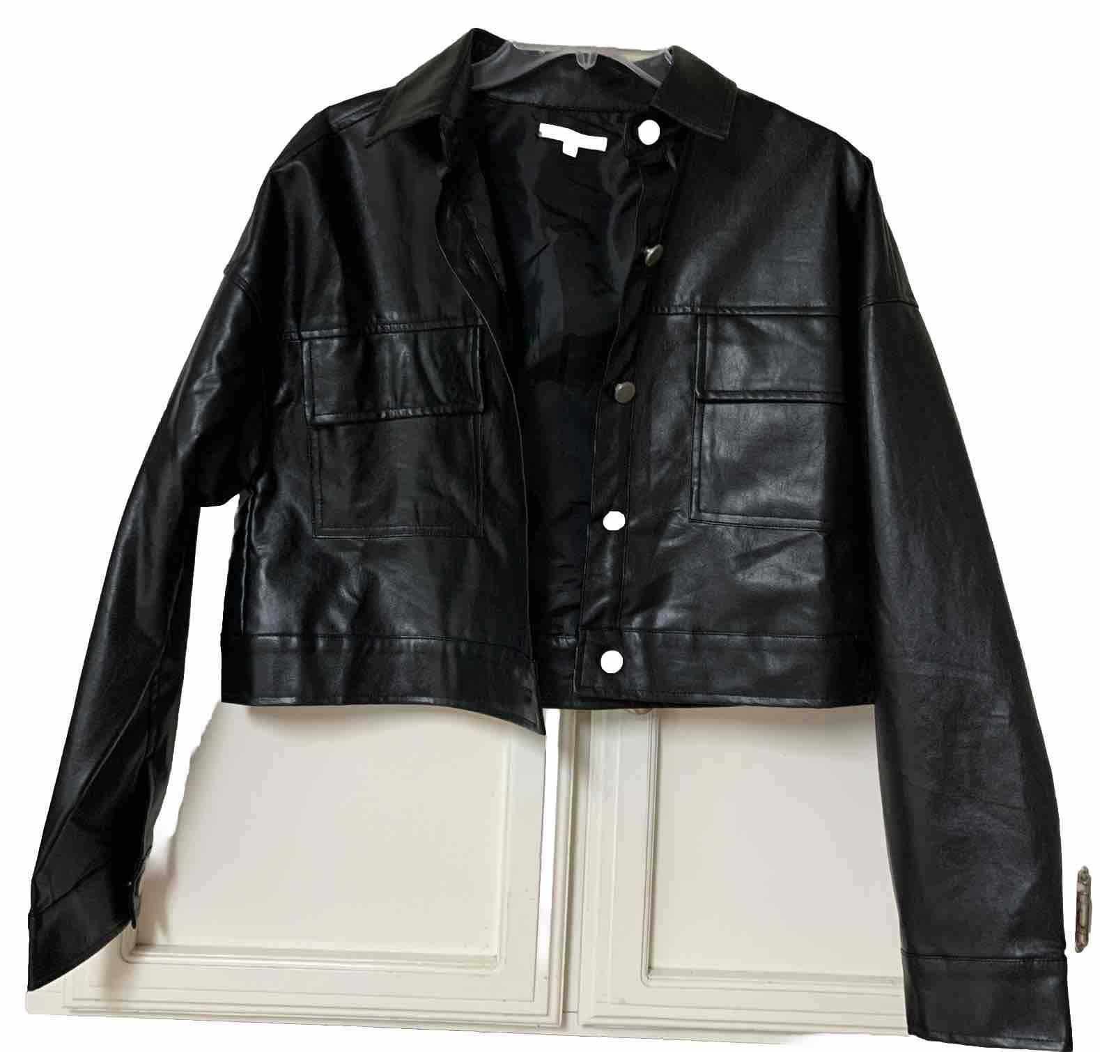 Baevely Faux Leather Jacket Black Moto Goth Classic Sz S Excellent Condition!