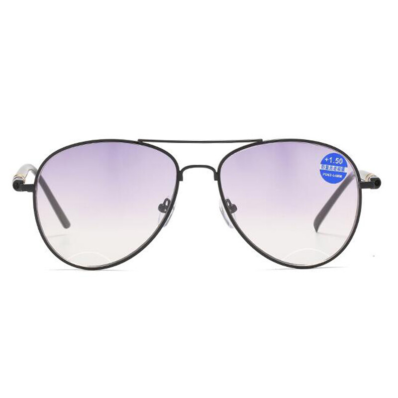 Metal Bifocal Anti-blue light Reading Glasses For Men Classic Outdoor Sunglasses