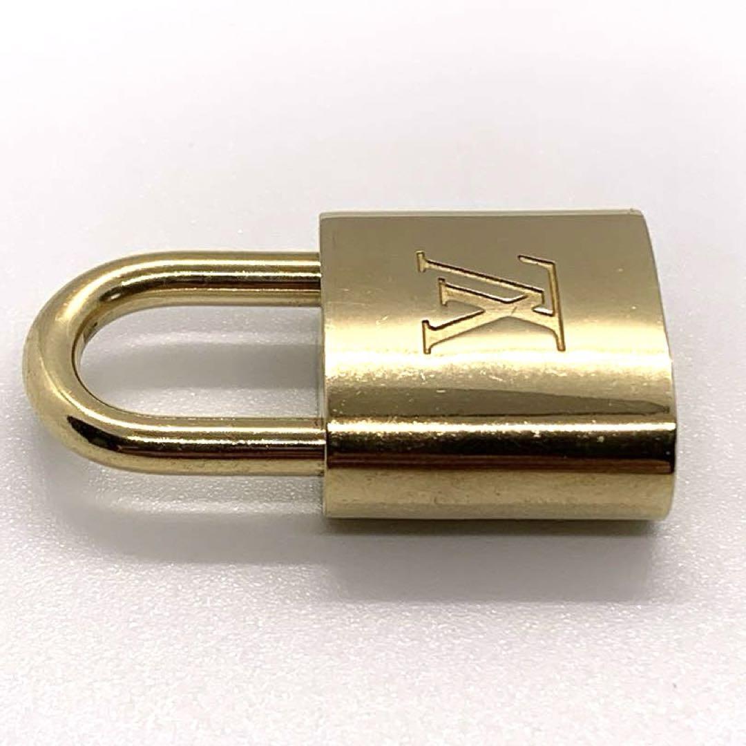 LOUIS VUITTON PadLock Lock & Key Brass Gold Authentic Number random JP Used