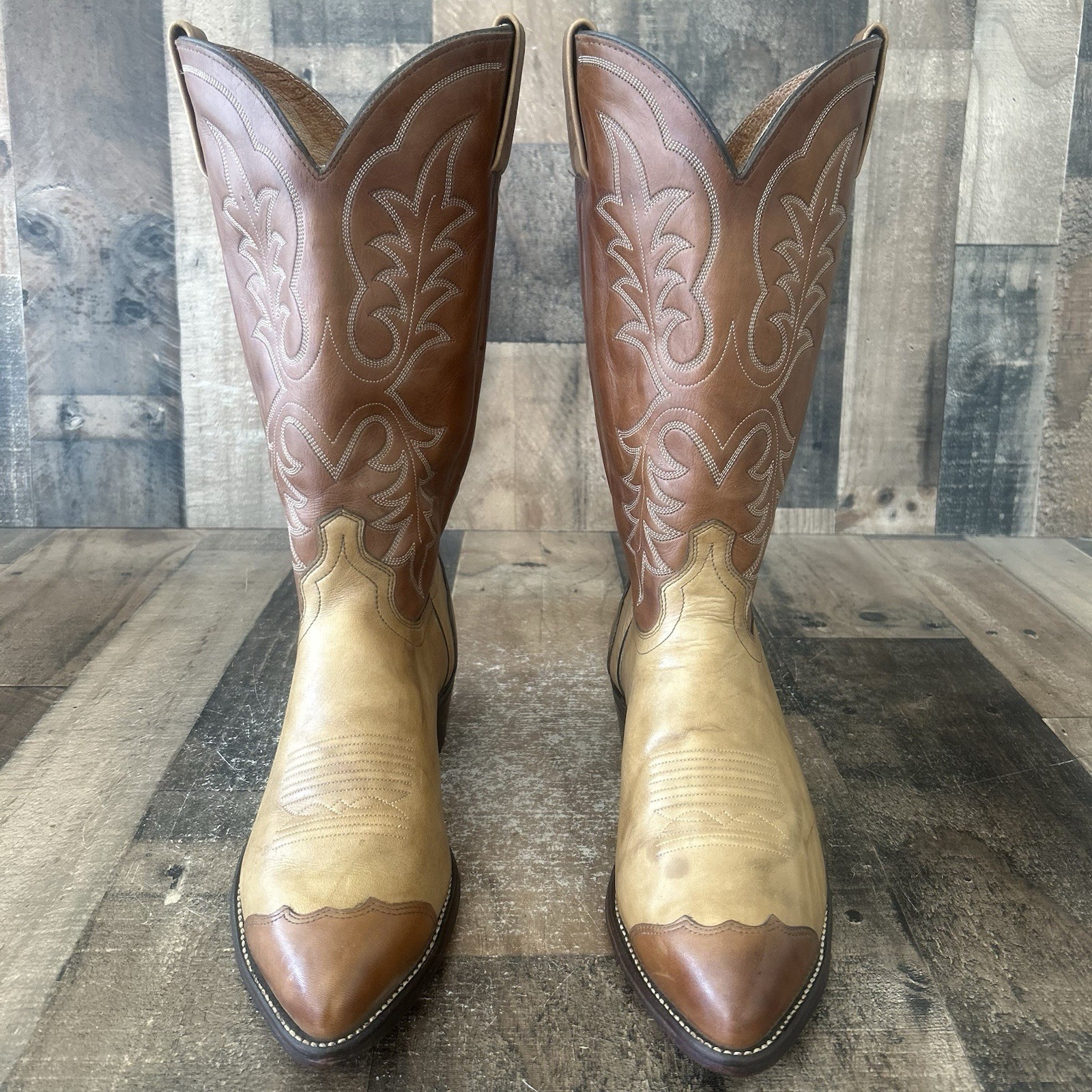 J Chisholm Vintage Wingtip Western Urban Cowboy Boots Mens 10 EE