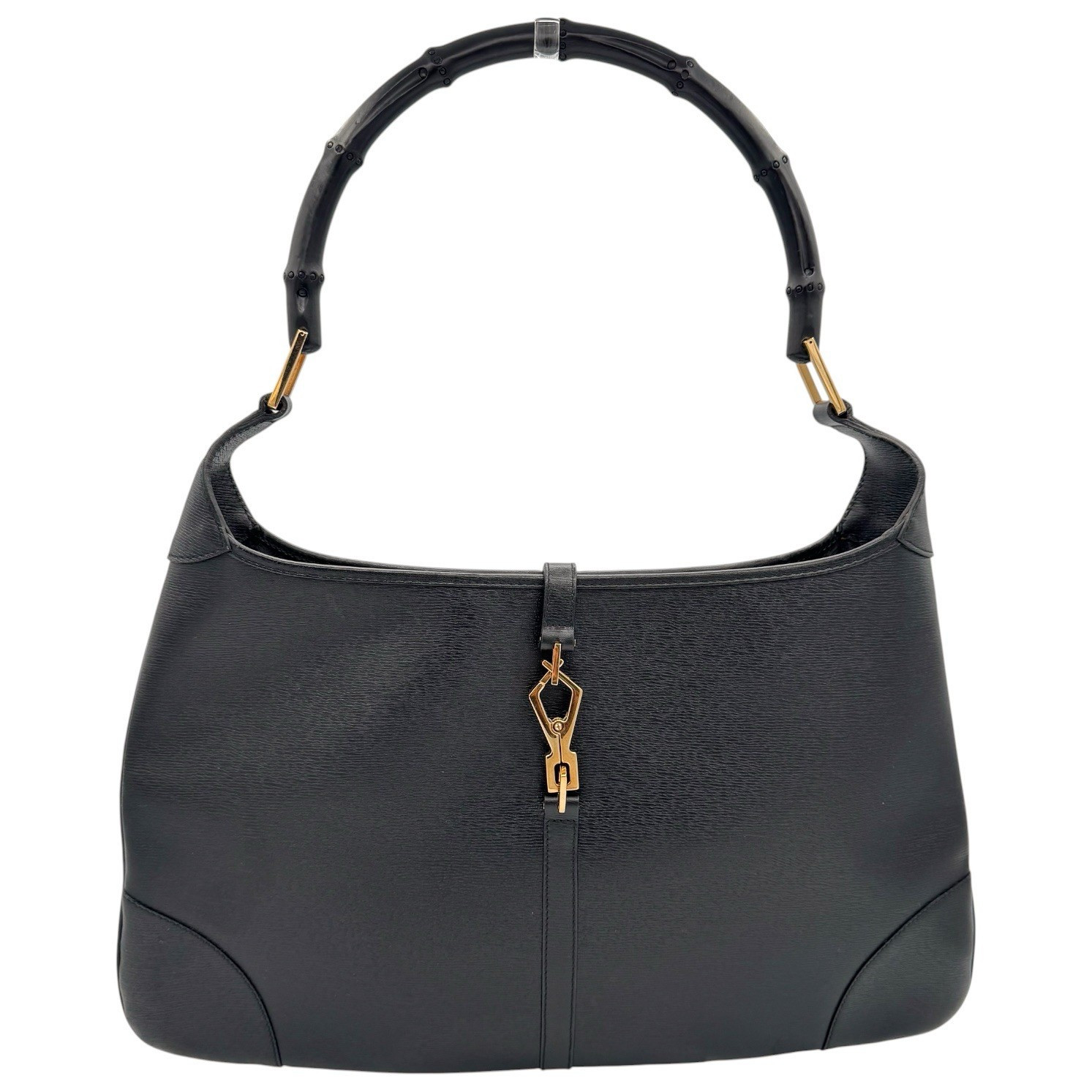 Gucci Tom Ford Era Bamboo Jackie Black Leather Shoulder Bag