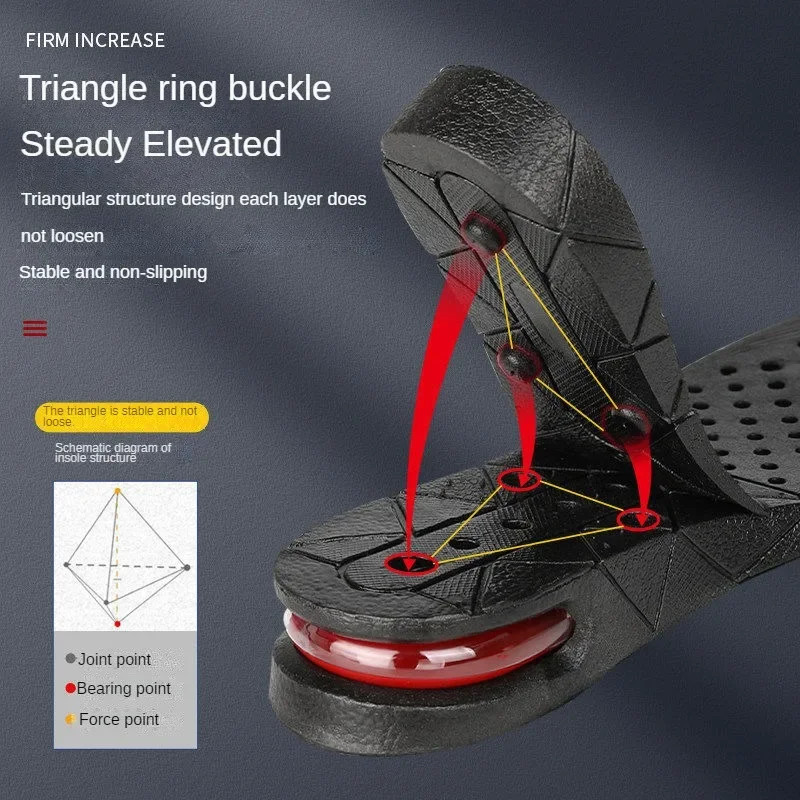 7.5Cm 6Cm 4.5Cm 3Cm Air Cushion Elevator Shoe Insole Lifts Inserts Half Insoles