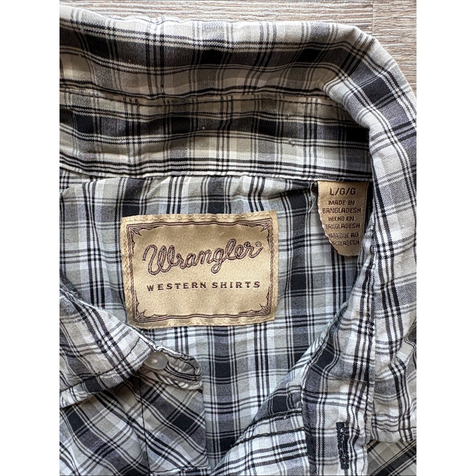 Vintage Bundle Wrangler Pearl Snap Men’s Plaid Shirt cowboy western L