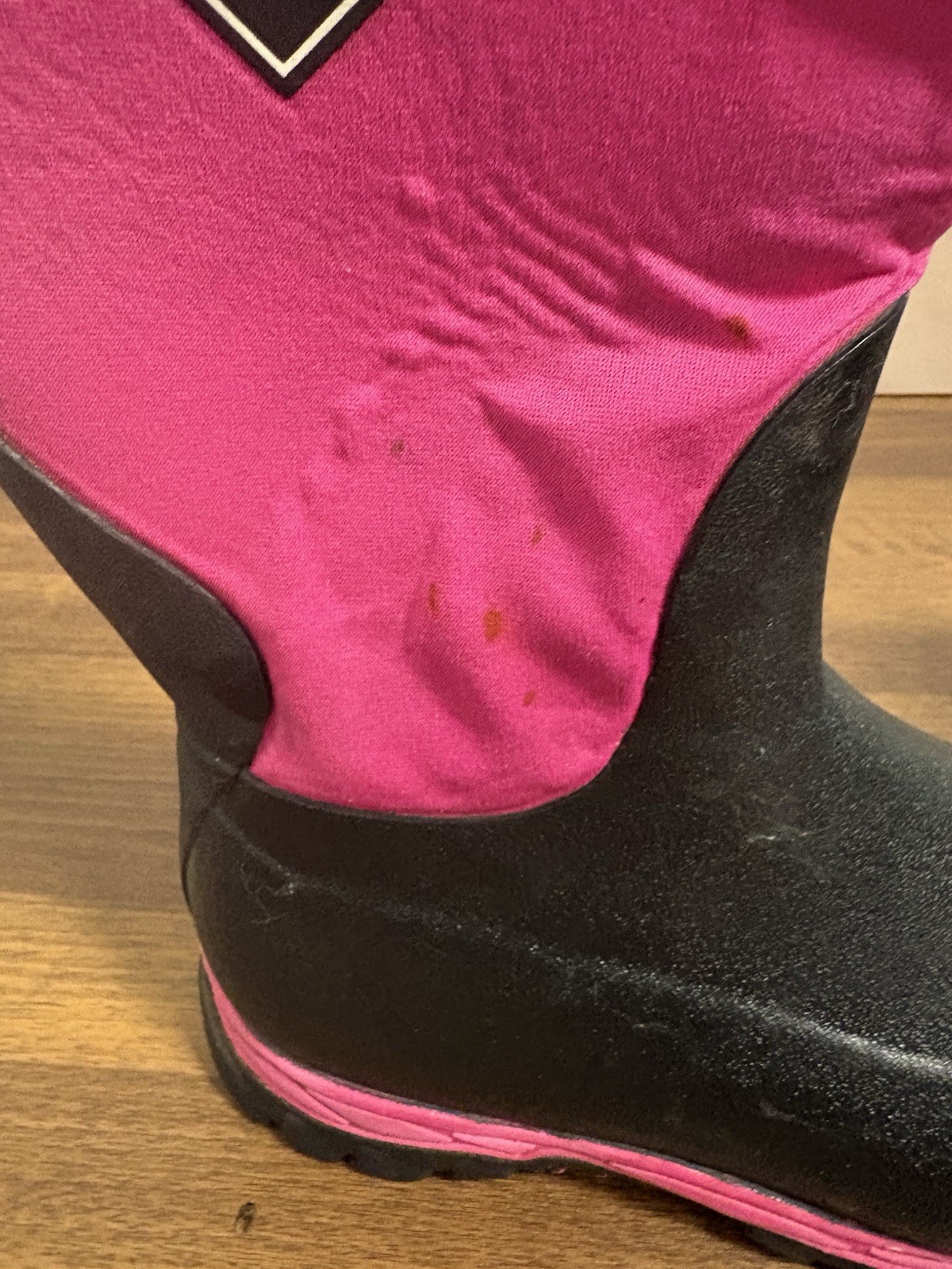 Muck Boot Company Kids Waterproof Boots Black Pink Size 6 Rubber Neoprene
