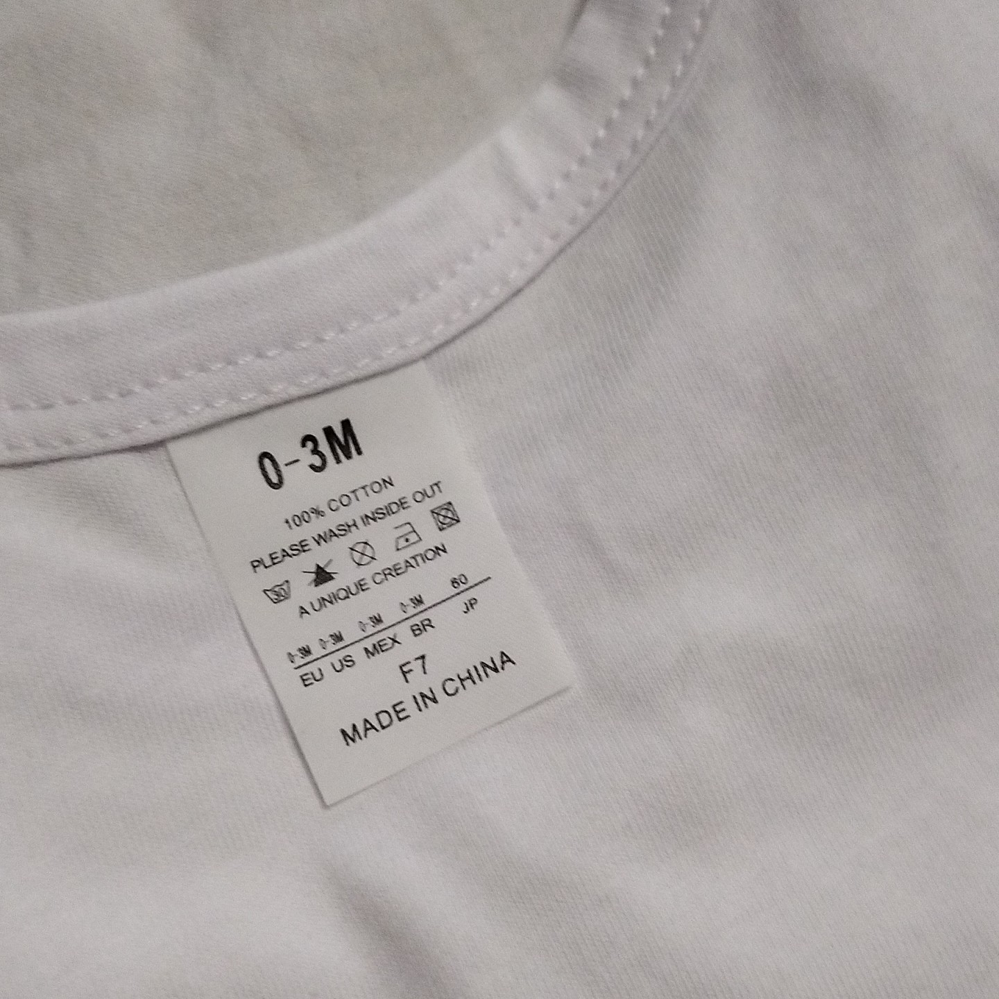 Baby’s White Cotton (5 for $4.50) Bodysuit 3 to 6mo short Sleeve Snap .