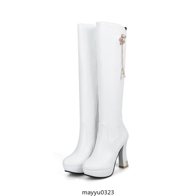 Womens Platform Zip Knee High Boots High Block Heel Winter Shoes Clubwear New