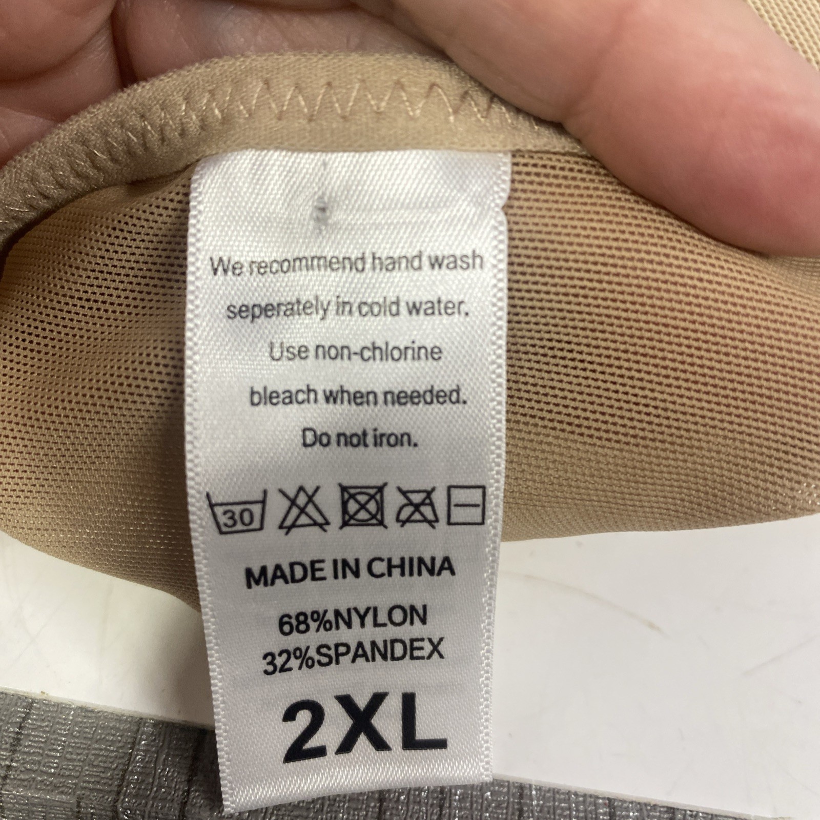 shaperin one piece shapewear beige size 2xl new thong