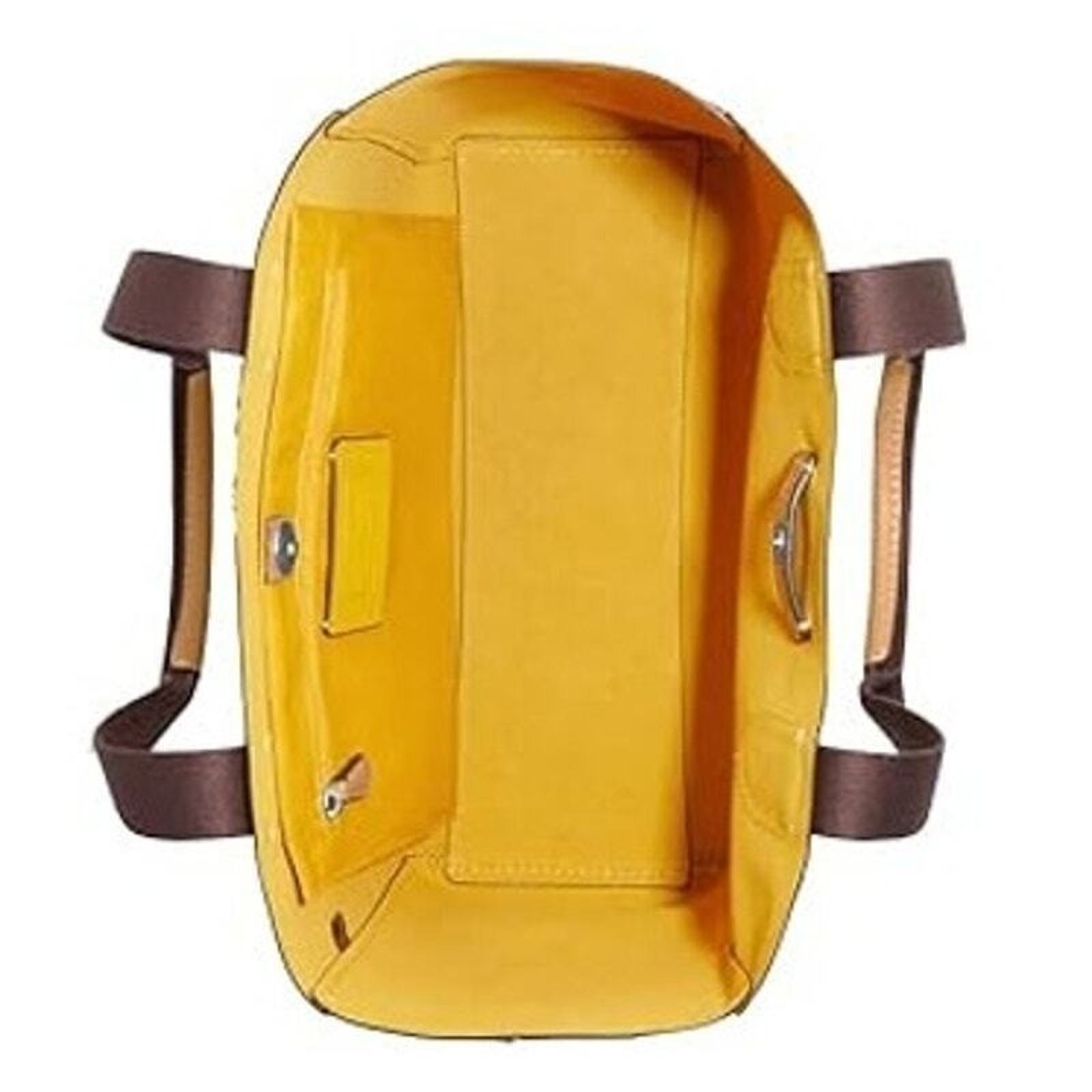 Coach 58660 Derby Tote Pebble Leather Shoulder Bag Latte Brown Yellow Lining NWT