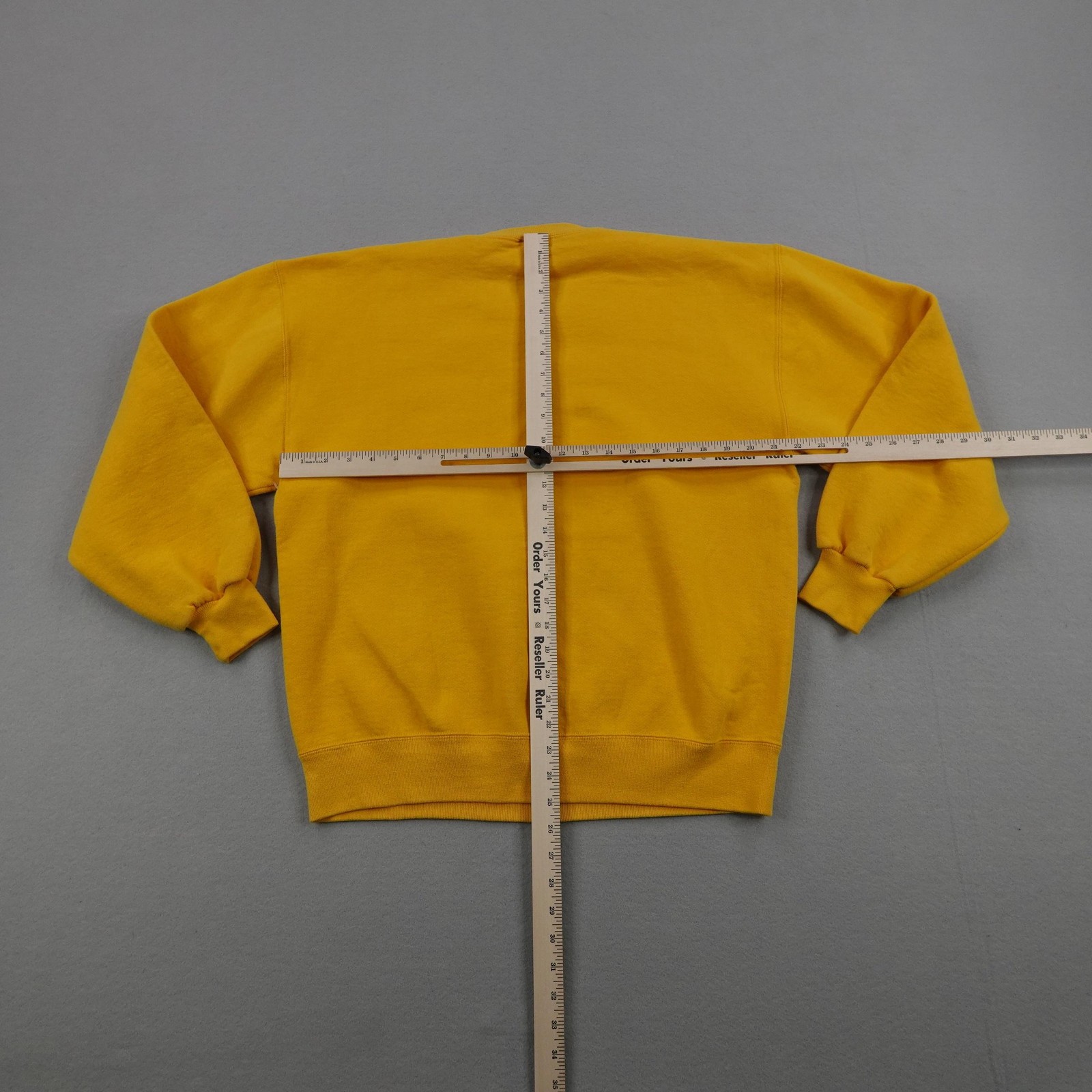 Vintage Russell Athletic Sweatshirt Mens Large Yellow Crewneck Pullover USA 90s