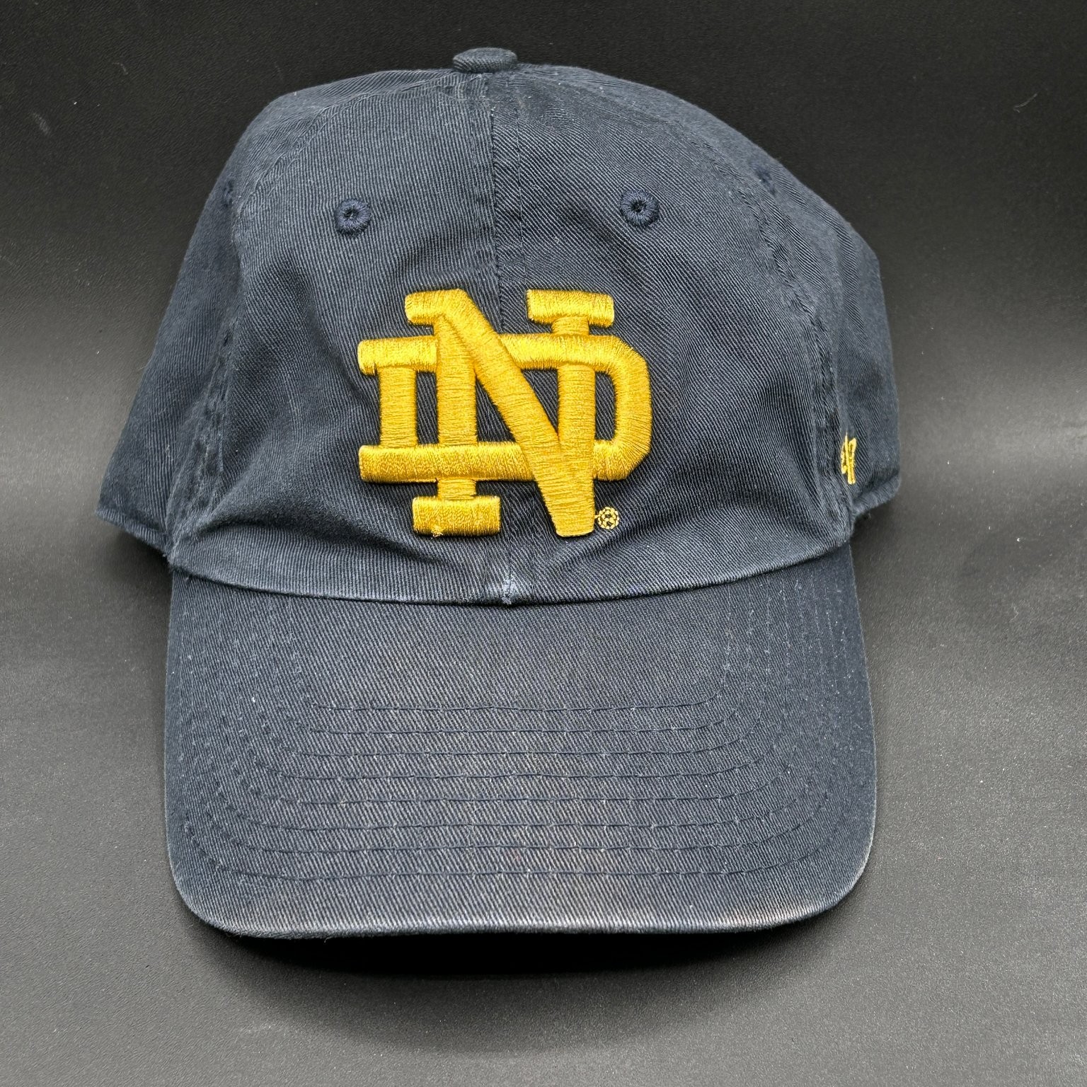 Notre Dame Hat 47 Brand Clean Up Men’s OSFA Navy Yellow Logo