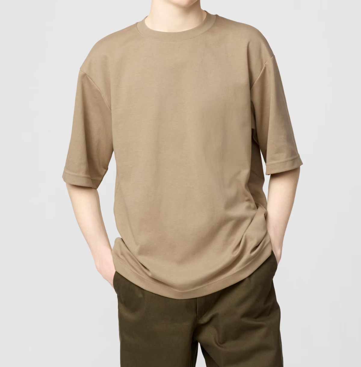 UNIQLO U AIRism Cotton Oversized Crew Neck Half-Sleeve T-Shirt S-XL Japan
