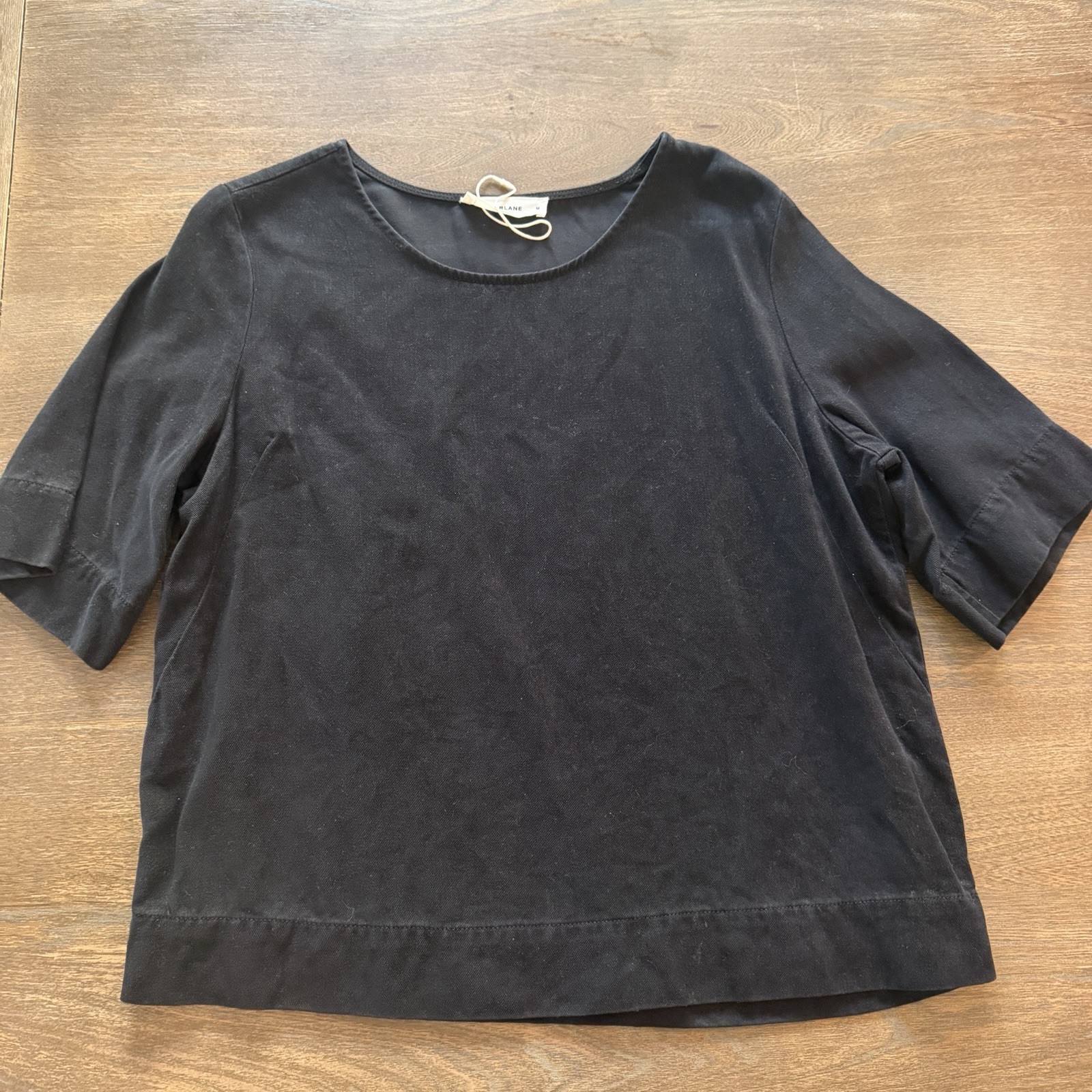 Everlane Black Tencel Lyocell Tee Blouse Womens Short Sleeve Minimalist medium