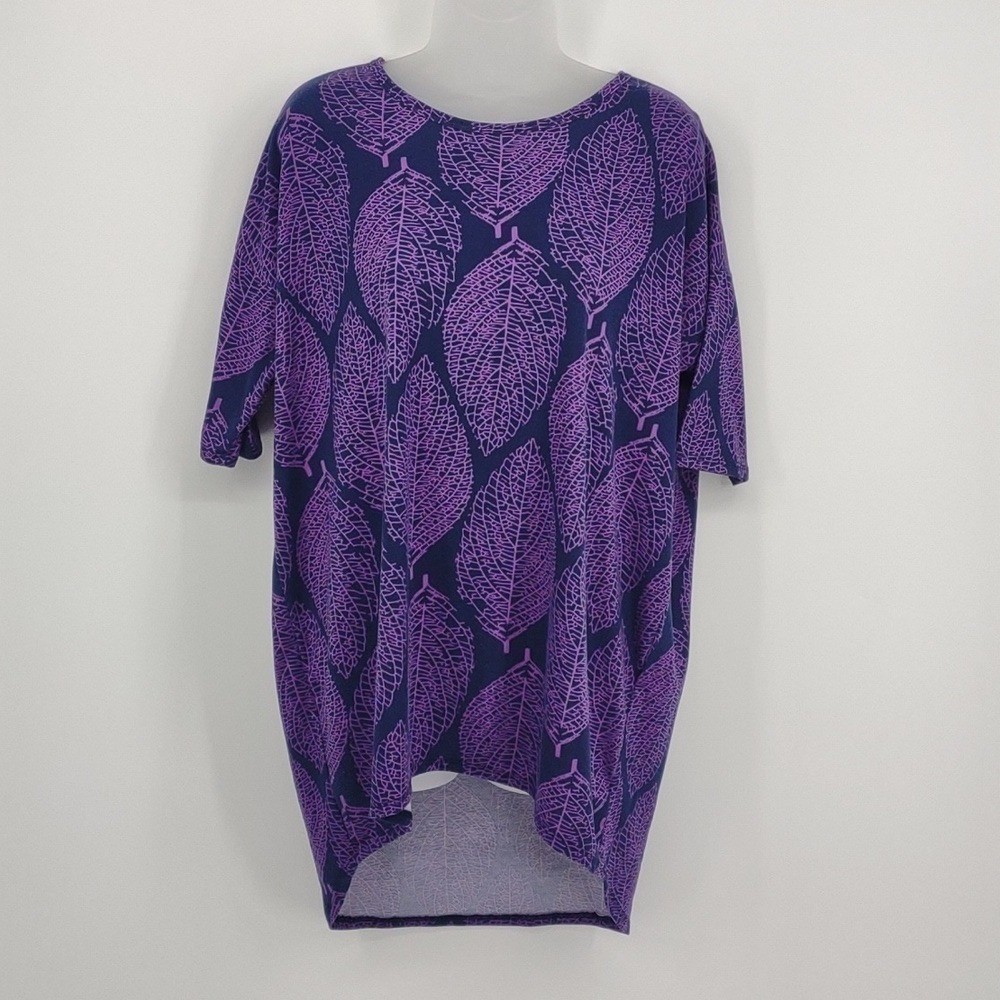 Lu La Roe Irma Tee navy with purple leaves leaf shirt