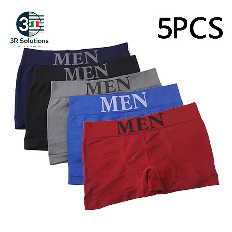 5Pcs Slim Style Mens High Elasticity Solid Color Comfortable Boxer Briefs Wetsuit