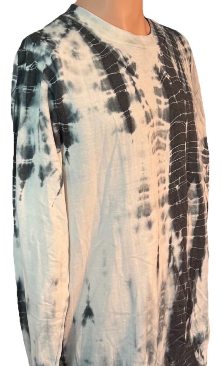 Navy Yard Men’s Size Large Black/Gray/White Tie Dye Long Sleeve Shirt NWT