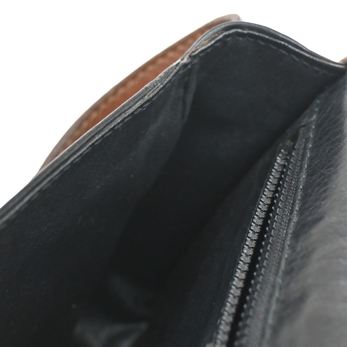 CELINE Ring Logo Shoulder Bag Leather Black Italy GHW 67CA399