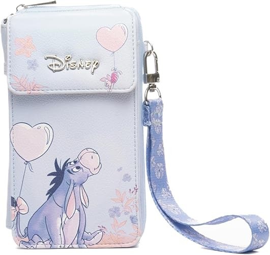 Crossbody Wallet Disney Winnie the Pooh Eeyore Cell Phone Wristlet Purse NEW