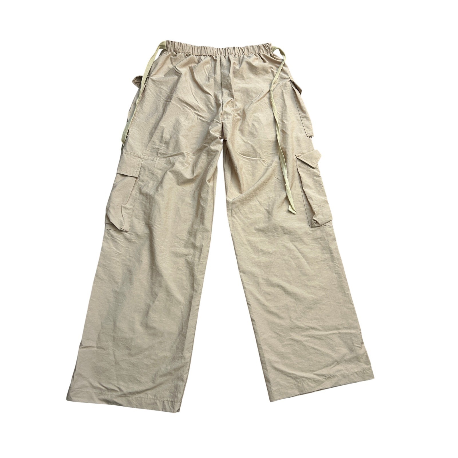 Vintage Cargo Pants Womens Large Tan Excellent Wide Leg Utility Gorpcore