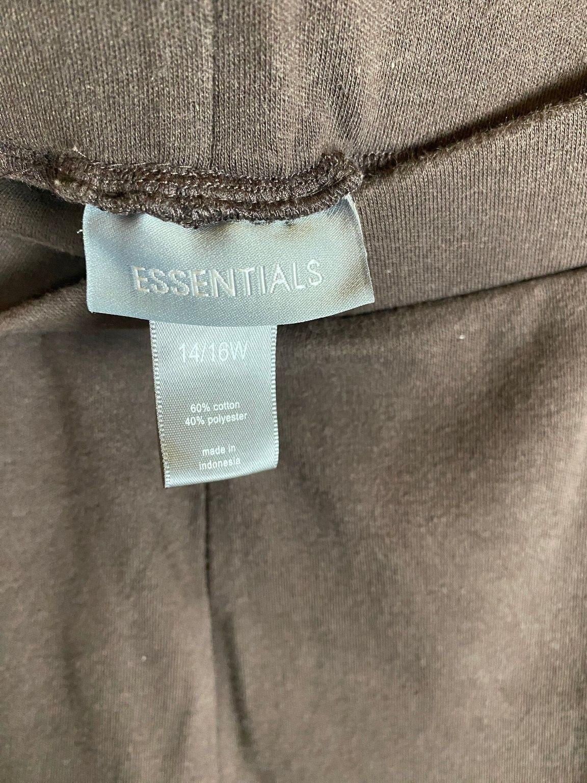 Essentials Women’s Brown Sz 14/16W Cotton Polyester Blend Pants With Pockets