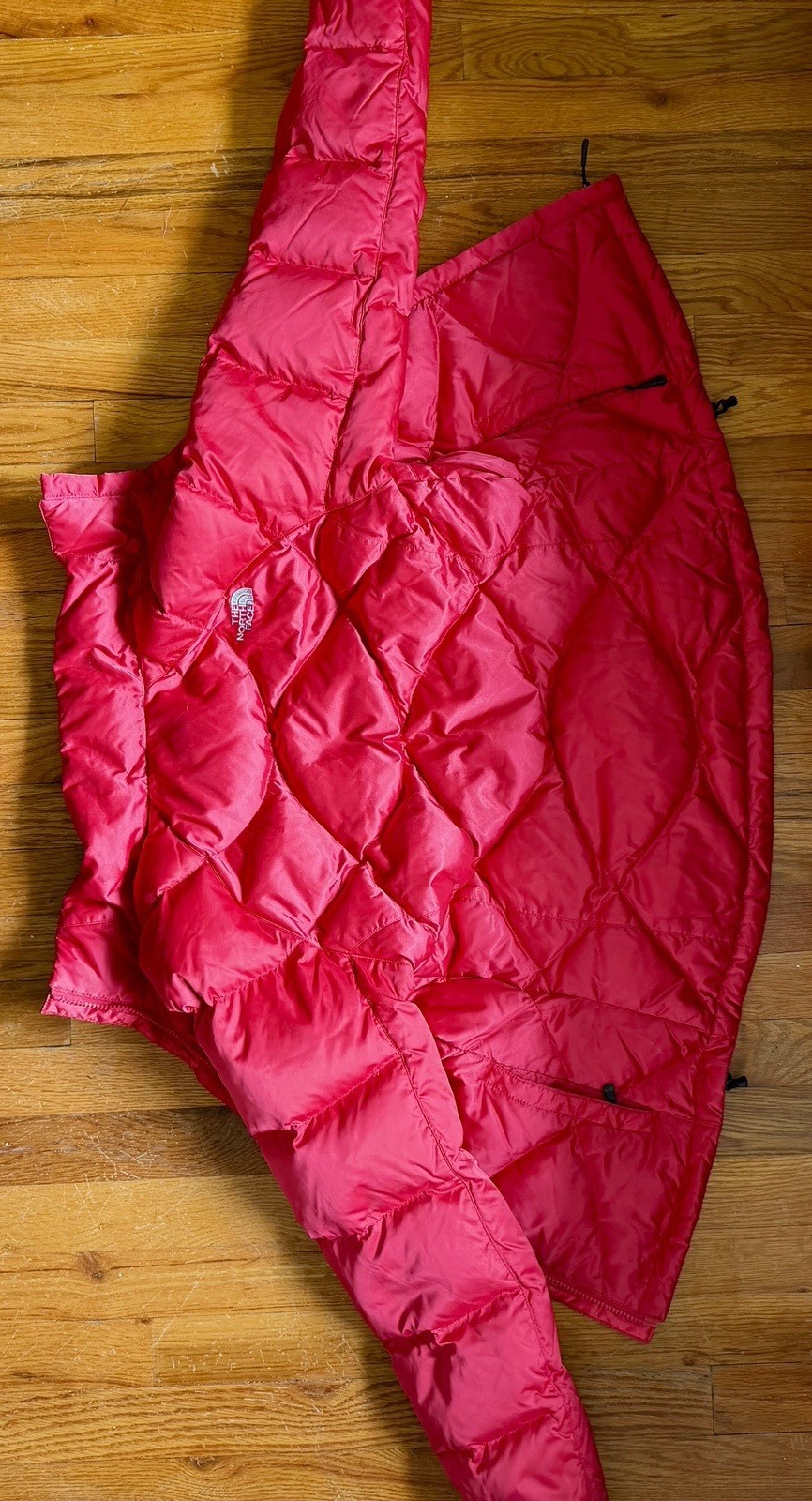The North Face Aconcagua Down Puffer Jacket Full Zip Pockets Red S/P