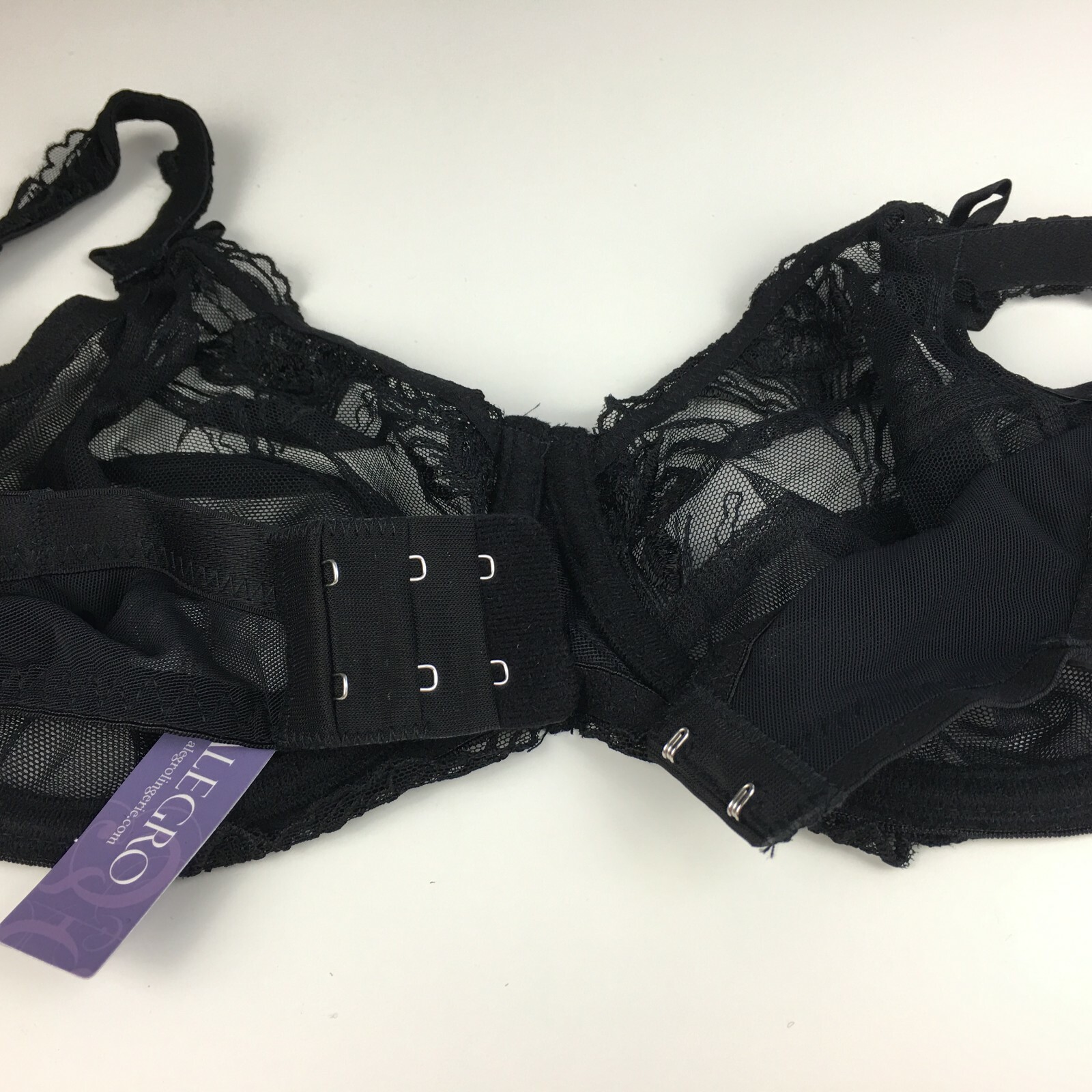 ALEGRO Sheer with Lace Underwire Sexy Lingerie Bra – Black 9006 – 30-40 NWT