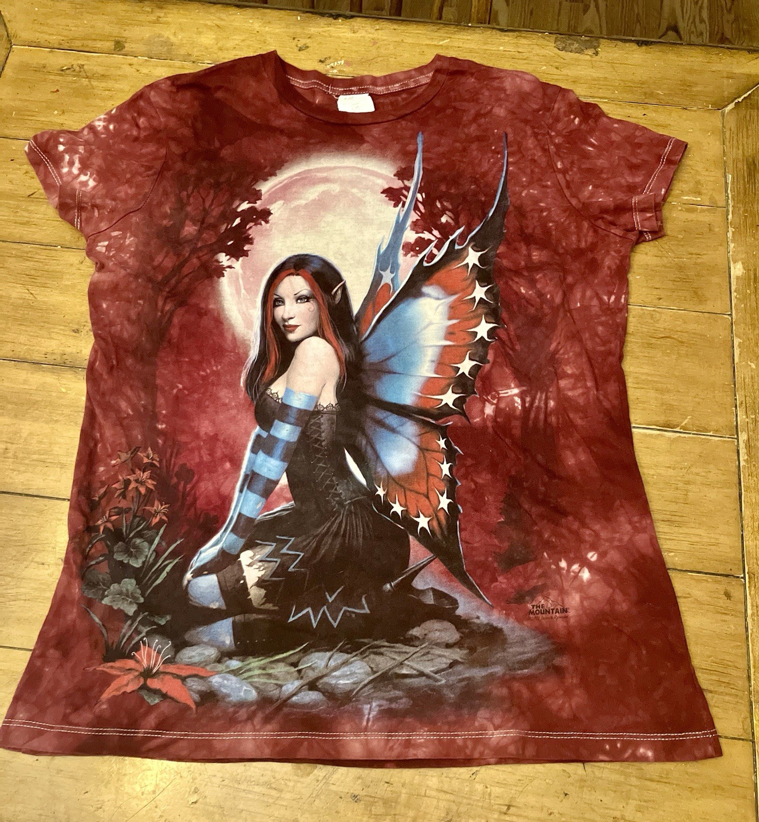 Vintage Fantasy Fairy Tie Dye Cotton T-Shirt The Mountain James Ryman 2012 M/L