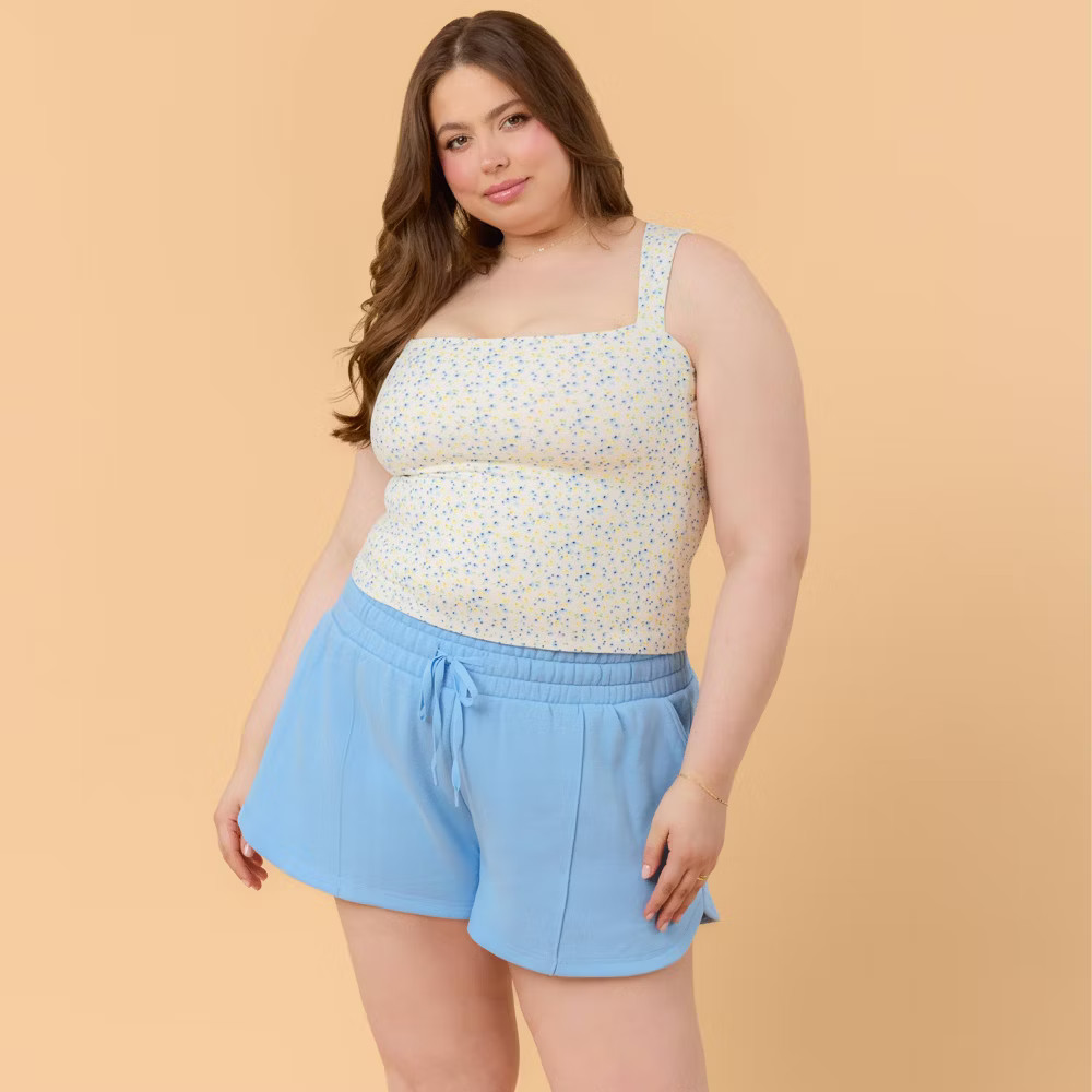 Blogilates Women Mommy & Me Marshmallow Dolphin Shorts – Medium Blue 1X