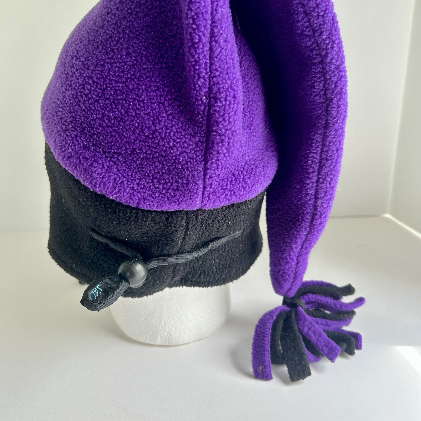 Vintage Bula Long Jester Hat Purple Black Fleece Winter Snowboard Ski 90s Cap