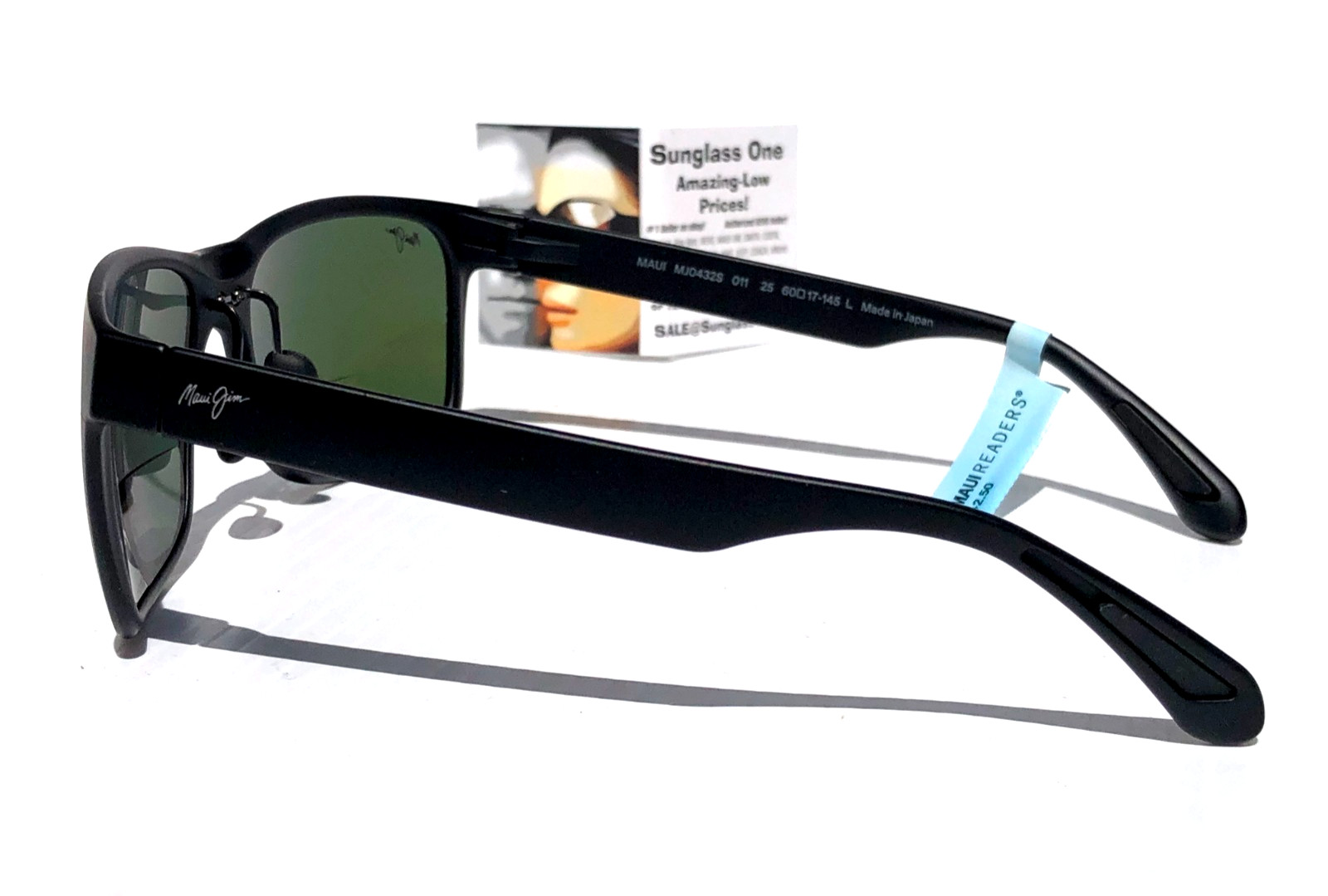 Maui Jim RED SANDS Matte Black POLARIZED Blue READERS +2.5 Sunglass B432-2M25