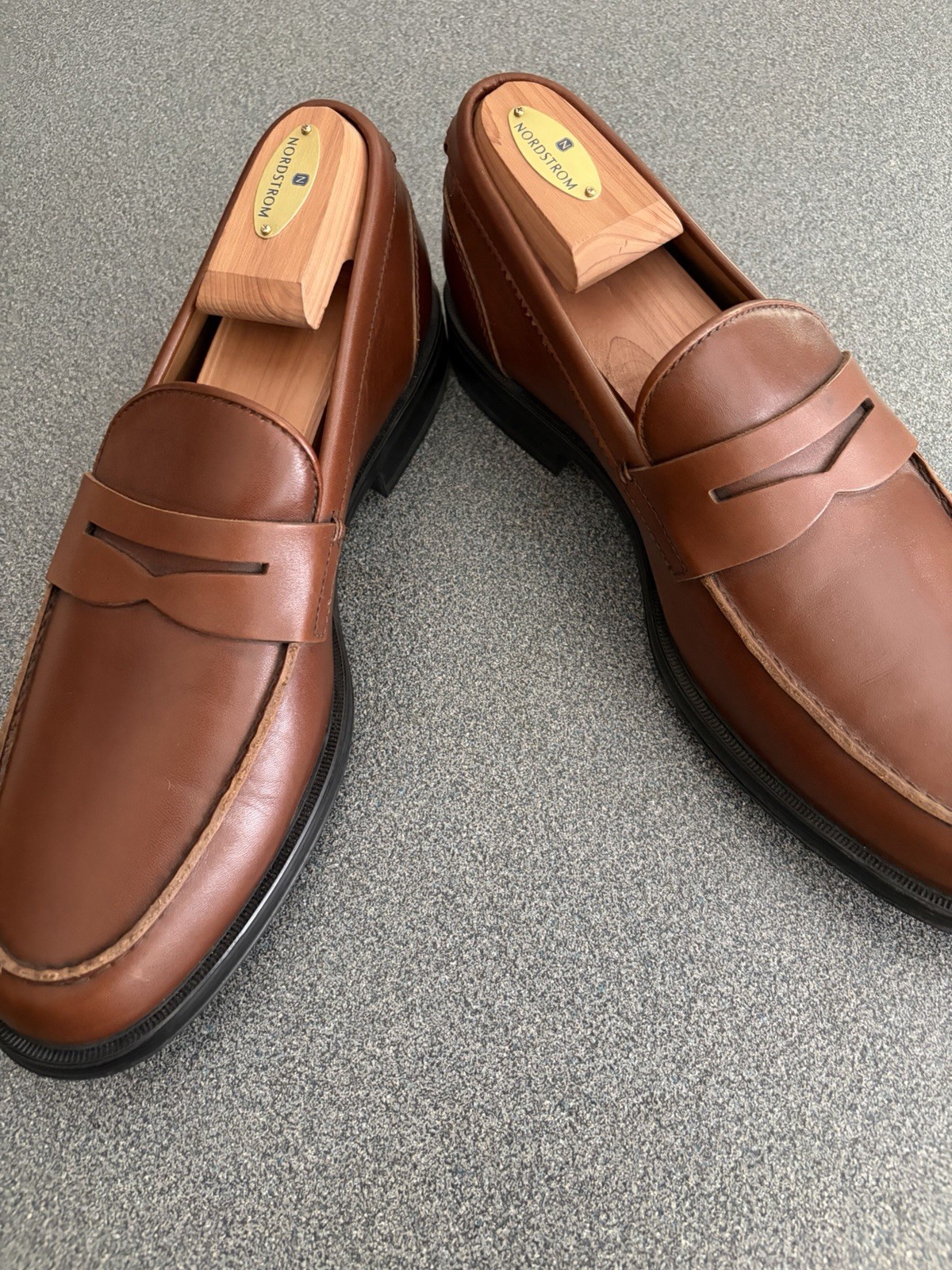 Aquatalia Men Waterproof Calf Leather Cognac Loafers SZ.11.5